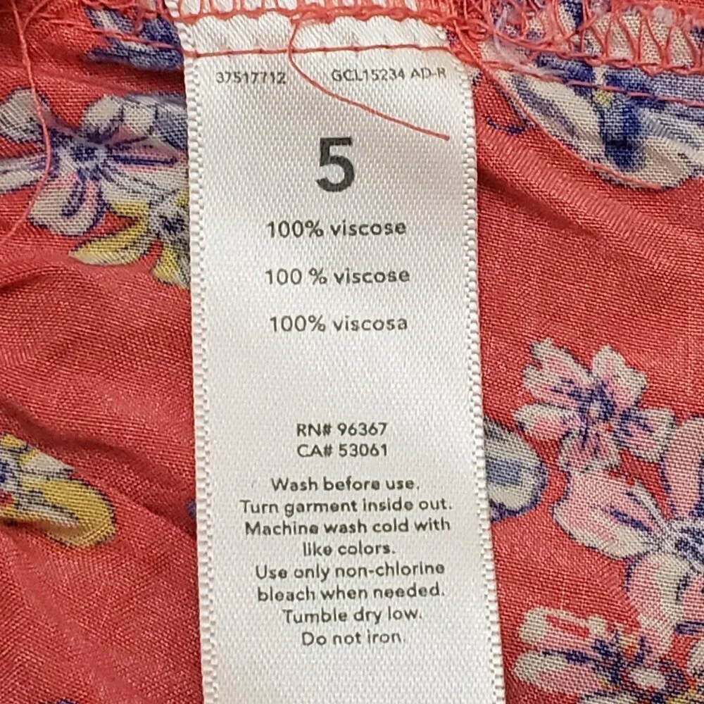 Girls OshKosh B'gosh Casual Dress Size 5 Pink Floral